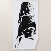 Serviette de plage Black Sky Dog (Devant)