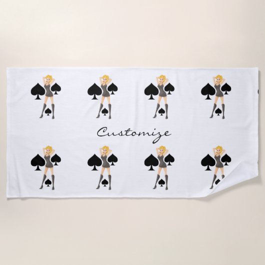 Serviette De Plage Black Spades Blonde Queen Thunder_Cove  (Devant)
