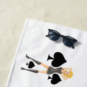Serviette De Plage Black Spades Blonde Queen Thunder_Cove  (En situation)