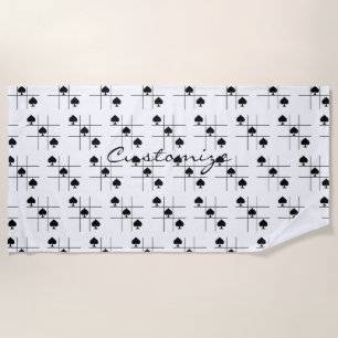 Serviette De Plage Black Spades Tac Toe Thunder_Cove