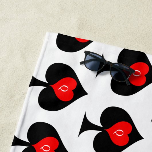 Serviette De Plage Black Spades Tac Toe Thunder_Cove (En situation)