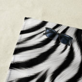 Serviette De Plage Black White Zebra Imprimer Animal (En situation)
