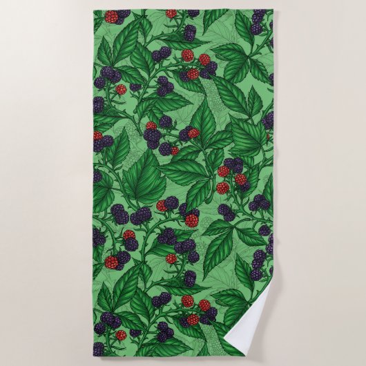 Serviette De Plage Blackberry en vert (Devant)