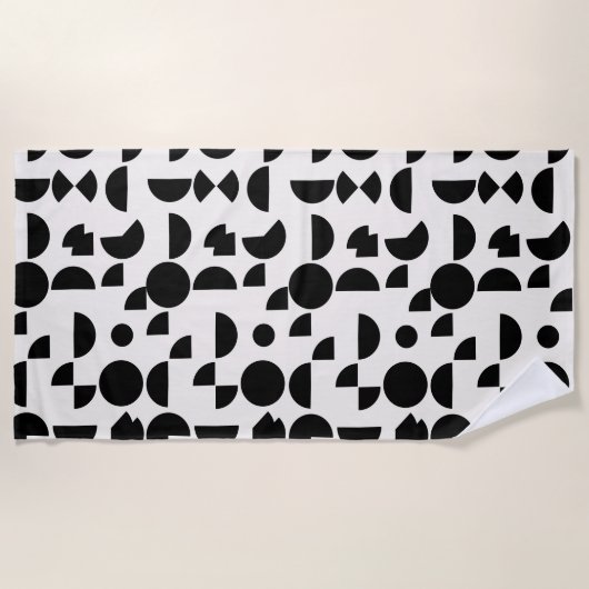 Serviette De Plage Blanc Moderne Elégant Tribal Géométrique (Devant)
