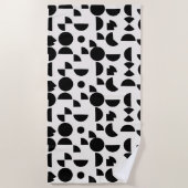 Serviette De Plage Blanc Moderne Elégant Tribal Géométrique (Devant)