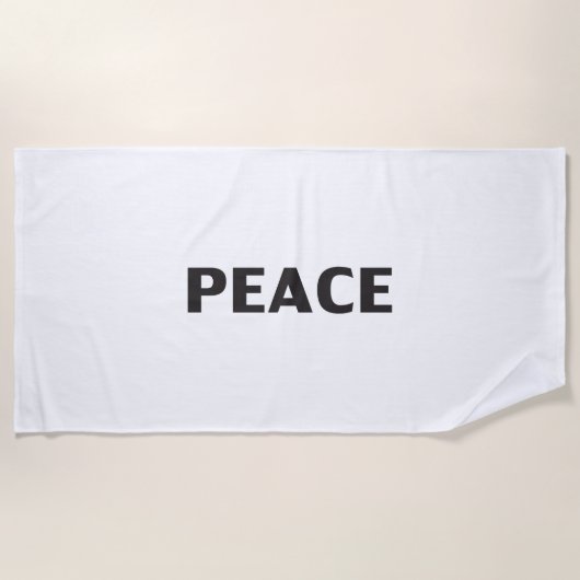 Serviette De Plage Blanc noir blanc simple (Devant)
