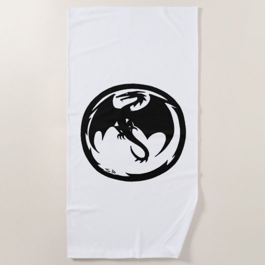 serviette de plage blanche Black Dragon (Devant)