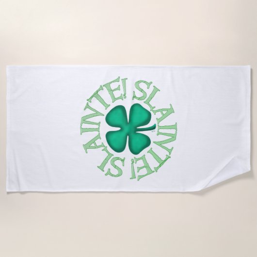 serviette de plage blanche de Slainte (Devant)