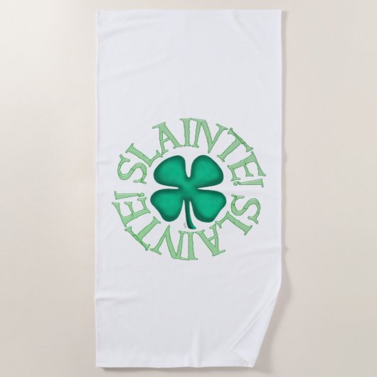 serviette de plage blanche de Slainte (Devant)