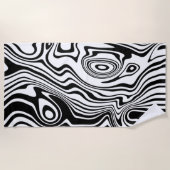 Serviette de plage blanche et blanche noire (Devant)