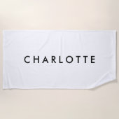 Serviette de plage blanche personnalisée moderne a (Devant)
