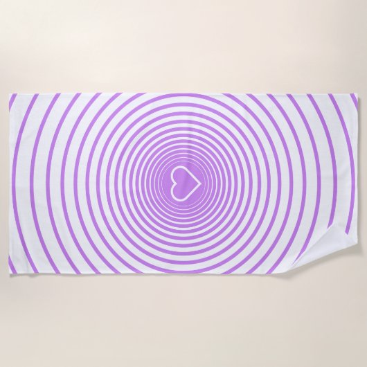 Serviette de plage blanche rayée violette (Devant)