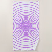 Serviette de plage blanche rayée violette (Devant)