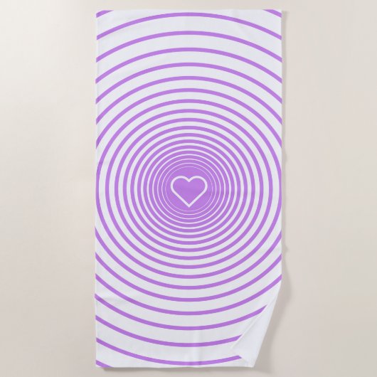 Serviette de plage blanche rayée violette (Devant)