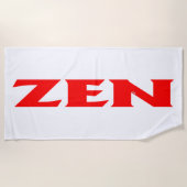 Serviette de plage blanche rouge zen (Devant)