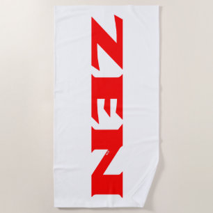 Serviette de plage blanche rouge zen