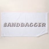 Serviette de plage blanche Sandbagger (Devant)
