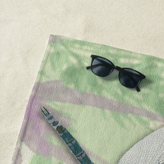 Serviette De Plage Bleu (En situation)