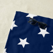 Serviette De Plage Bleu à motif étoile (En situation)