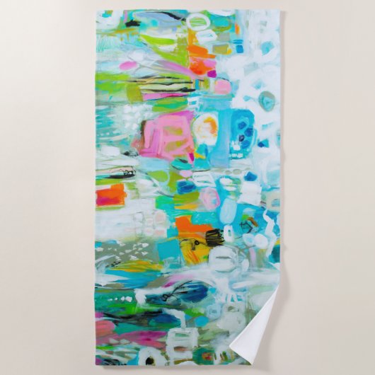 Serviette De Plage Bleu Abstrait (Devant)