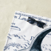 Serviette De Plage Bleu antique d'orque (En situation)