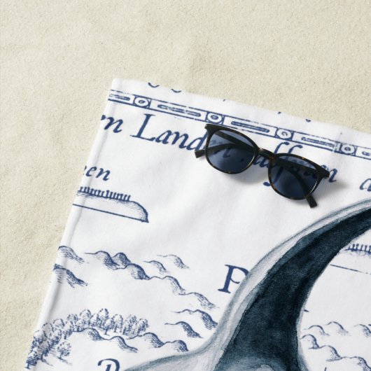 Serviette De Plage Bleu antique d'orque (En situation)