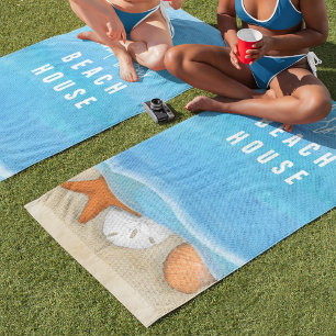 Serviette De Plage Bleu Aquarelle Simple Plage Côtière Plage Bleue Me