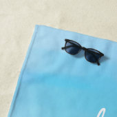 Serviette De Plage Bleu Aquarelle Simple Plage Côtière Plage Bleue Me (En situation)