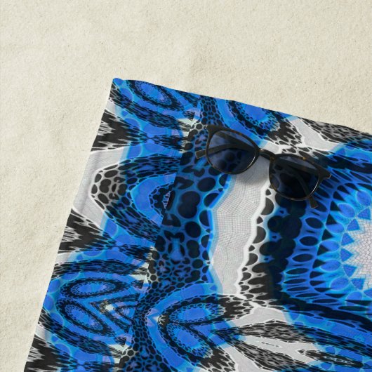 Serviette De Plage Bleu atomique (En situation)