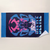 Serviette De Plage Bleu Beetle Rétrowave contre graphique (Devant)