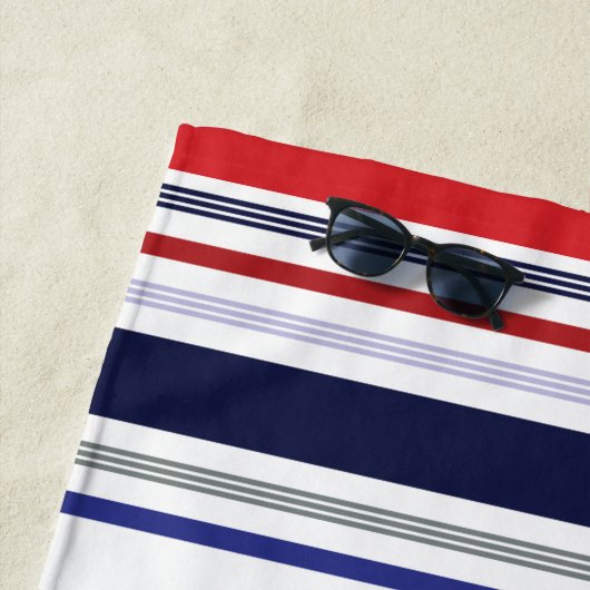 Serviette De Plage Bleu blanc bleu Patriotique personnalisé (En situation)