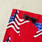 Serviette de plage bleu blanc étoile (En situation)