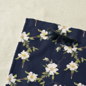 Serviette De Plage Bleu bleu floral (En situation)