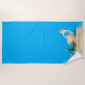 Serviette de plage bleu ciel (Devant)