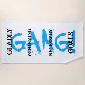 Serviette de plage bleu ciel GANG !