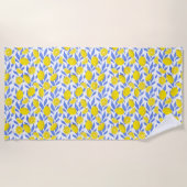 Serviette De Plage Bleu Citron Méditerranée (Devant)