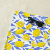 Serviette De Plage Bleu Citron Méditerranée (En situation)