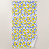 Serviette De Plage Bleu Citron Méditerranée (Devant)