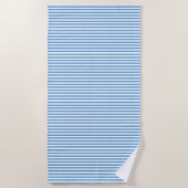 Serviette De Plage Bleu Clair Et Blancs (Devant)