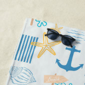 Serviette De Plage Bleu côtier (En situation)