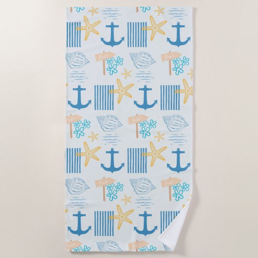 Serviette De Plage Bleu côtier (Devant)