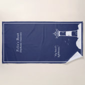 Serviette De Plage Bleu de la marine phare (Devant)