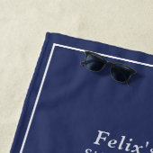 Serviette De Plage Bleu de la marine phare (En situation)