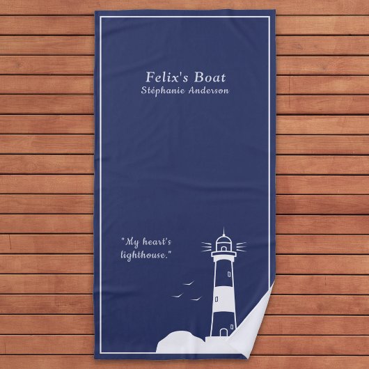 Serviette De Plage Bleu de la marine phare