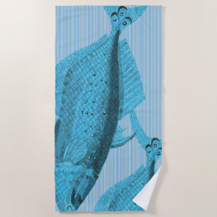 Serviette De Plage Bleu de mer de la côte amalfitaine - XL Euro Size