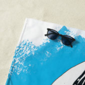 Serviette De Plage Bleu d'esprit tribal de tatouage d'épaulard (En situation)