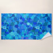 serviette de plage bleu dot confetti (Devant)