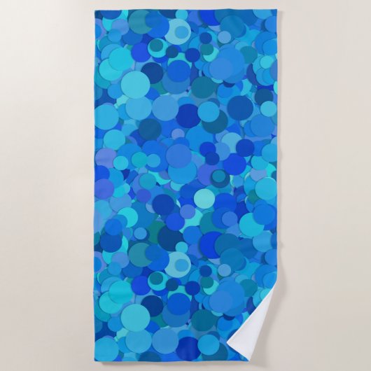 serviette de plage bleu dot confetti (Devant)