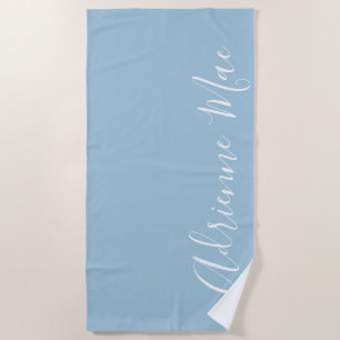 Serviette De Plage Bleu doux Simplement Personnalisé