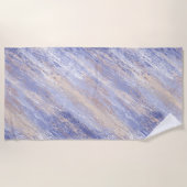 Serviette De Plage Bleu et beige Abstrait et embrouillé (Devant)
